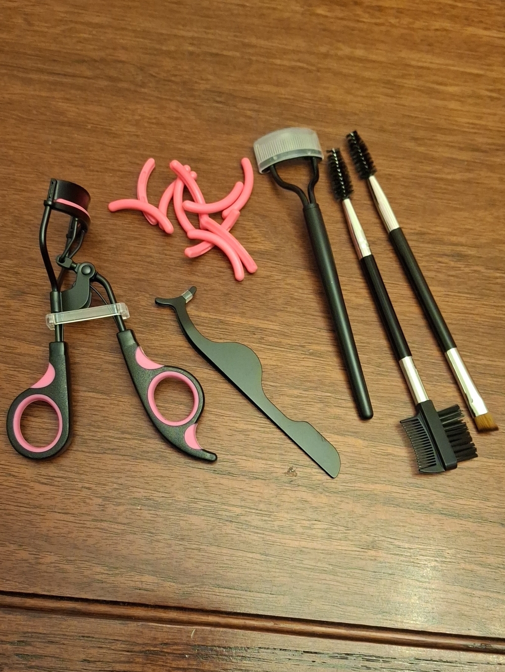 Eyelash & Brow Grooming Kit - Pink/Black Set of 5 Tools  New